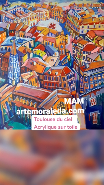 Toulouse du ciel Acrylique sur toile